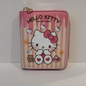 Hello Kitty Pink Zipper Coin Purse Wallet NWT
